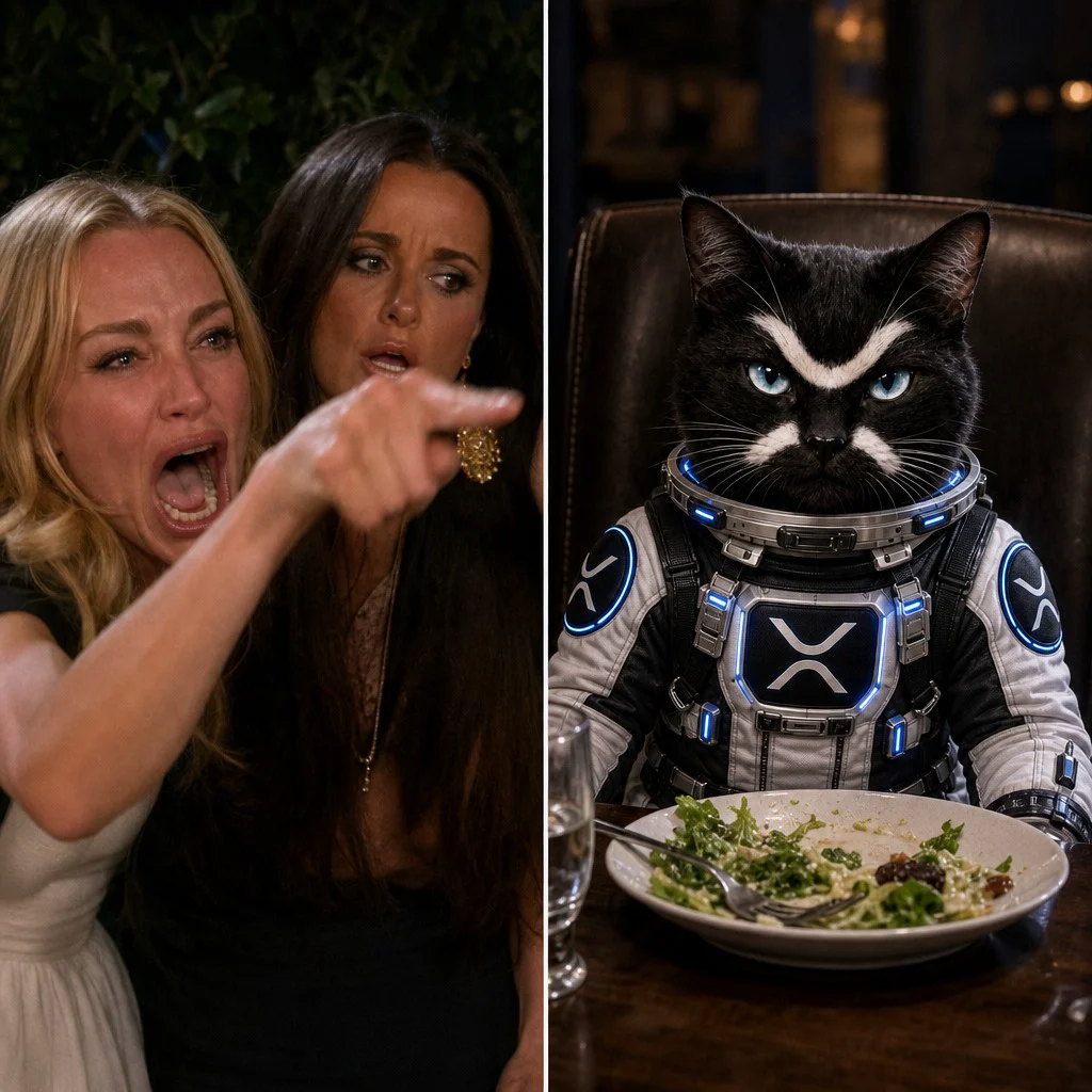 Woman yelling at XCAT at the dinner table